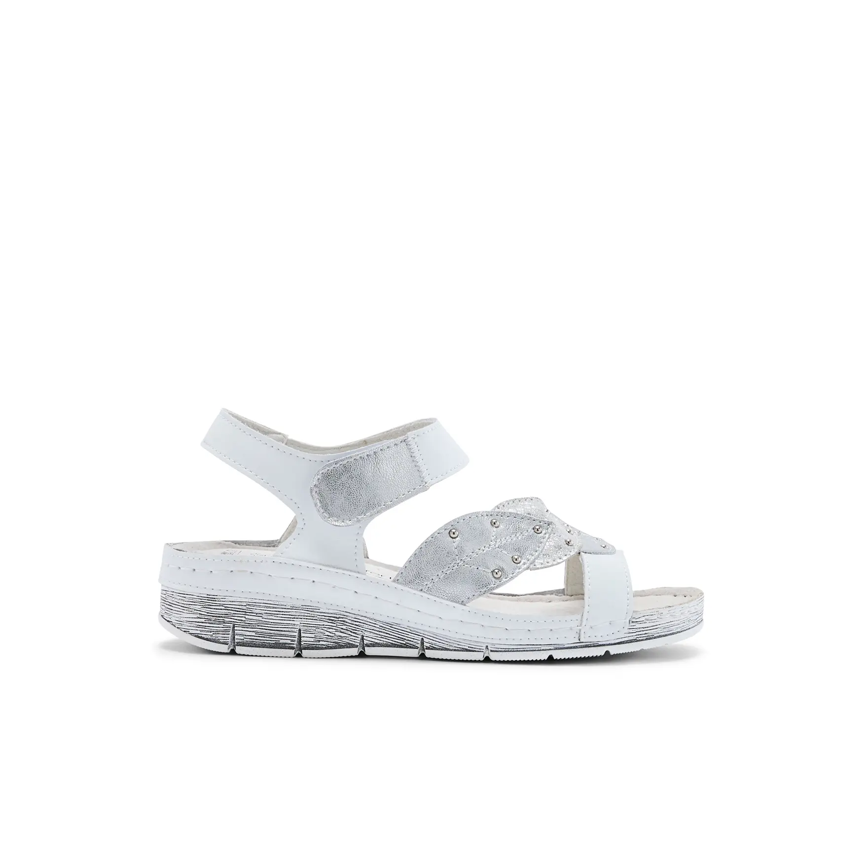 Sandali fantasia con velcro donna