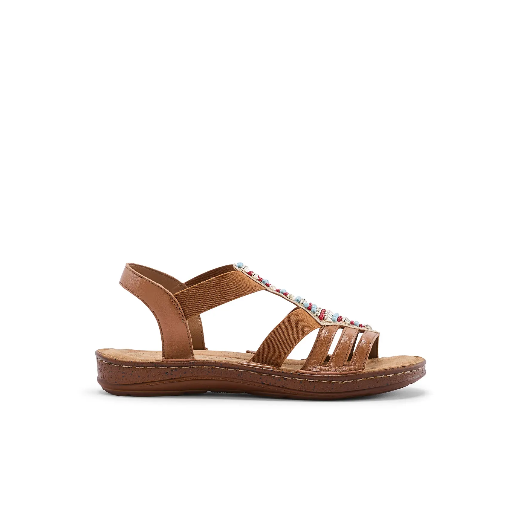 Elastische Sandalen met fantasieparels dames Pédiconfort