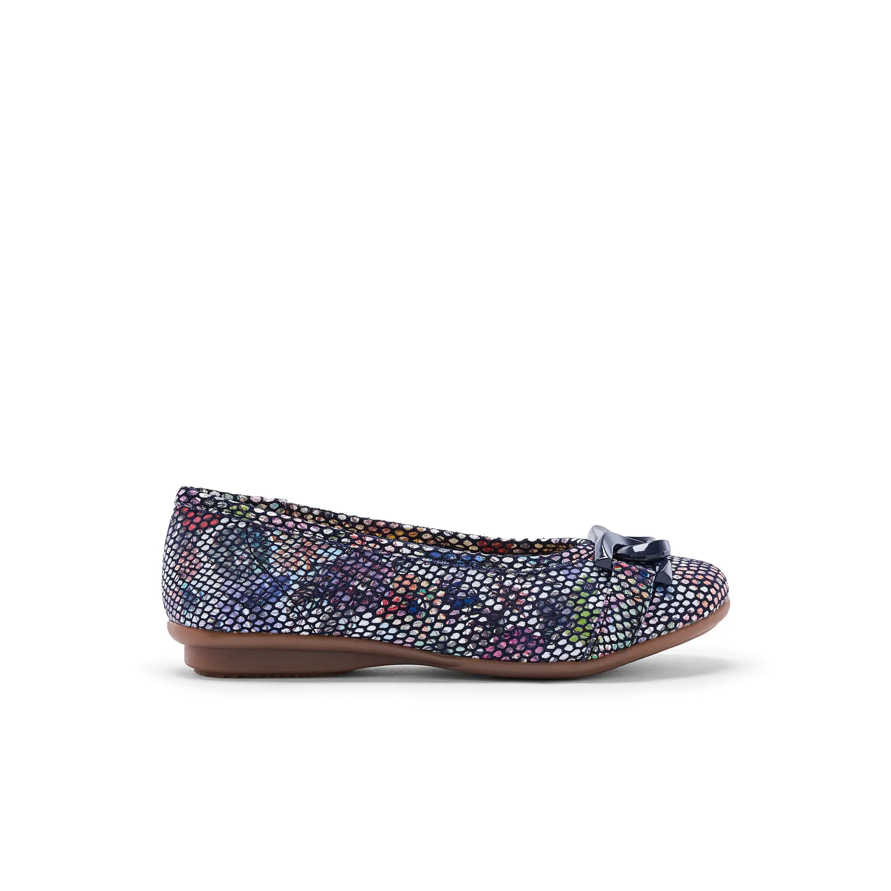 Ballerine in pelle con fibbia fantasia donna