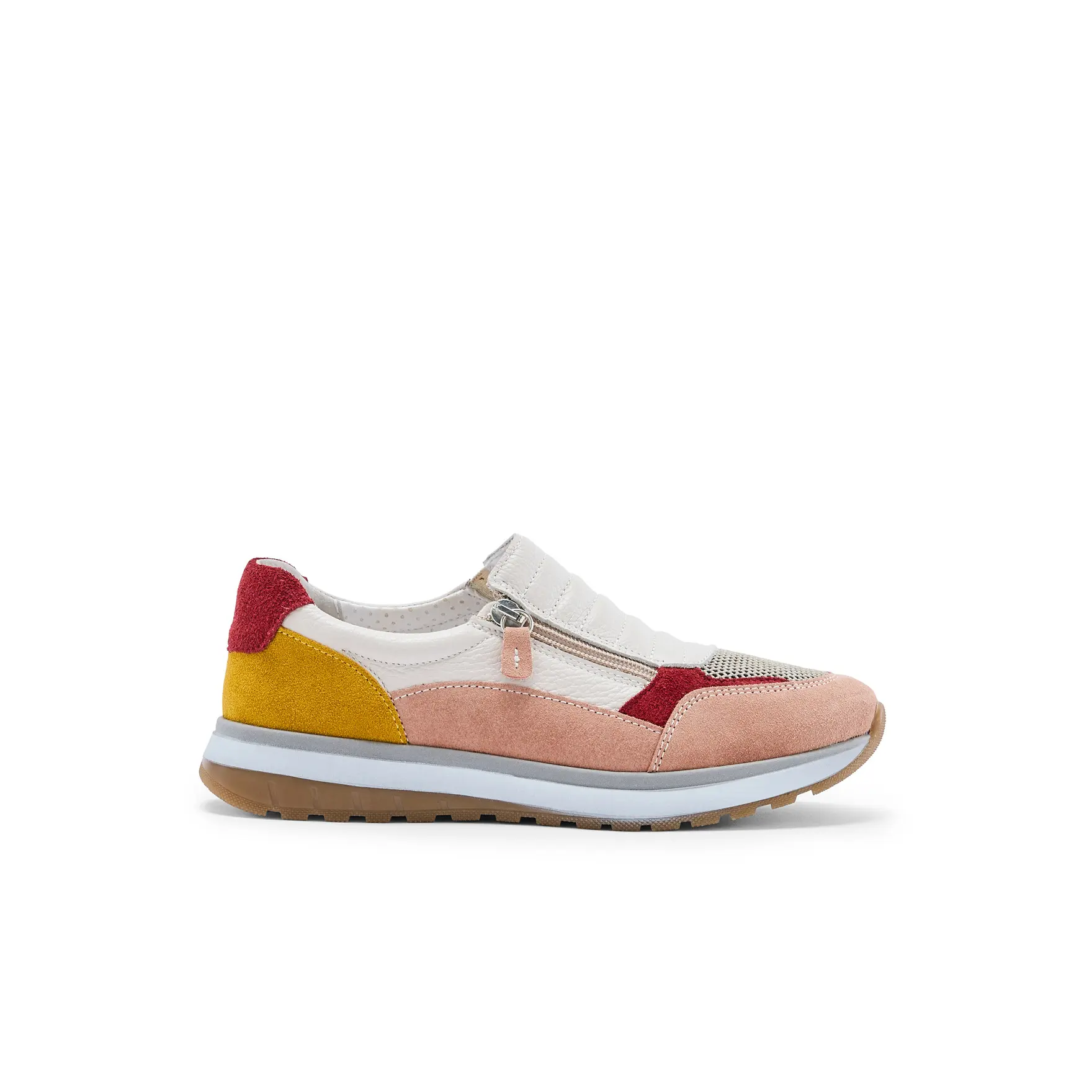 Scarpe sportive senza lacci con zip ed elastico donna