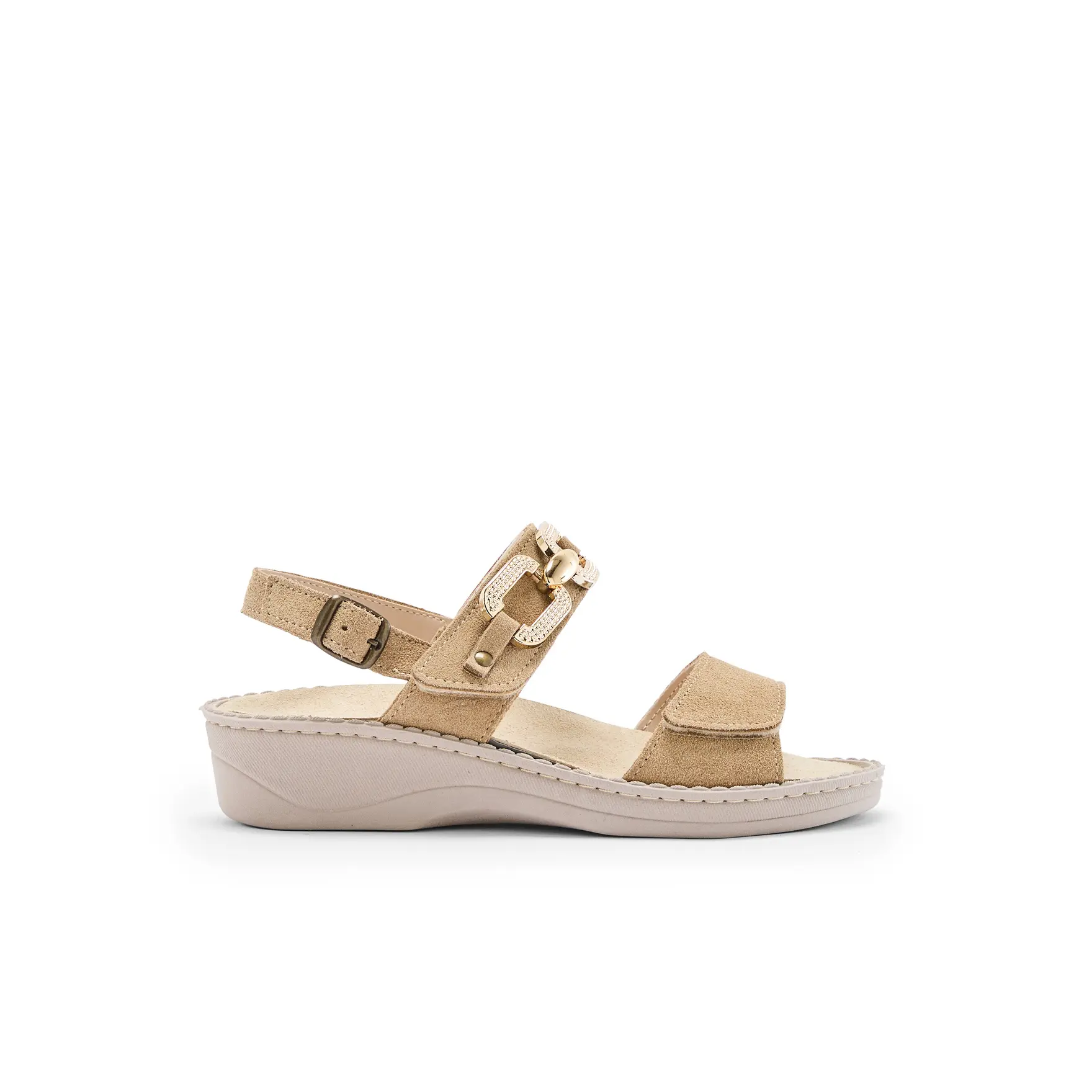 Sandali fantasia con velcro donna
