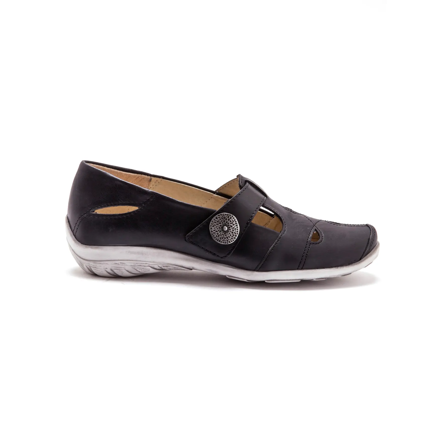 Women's fancy Mary Jane ballet flats with Velcro Pédiconfort