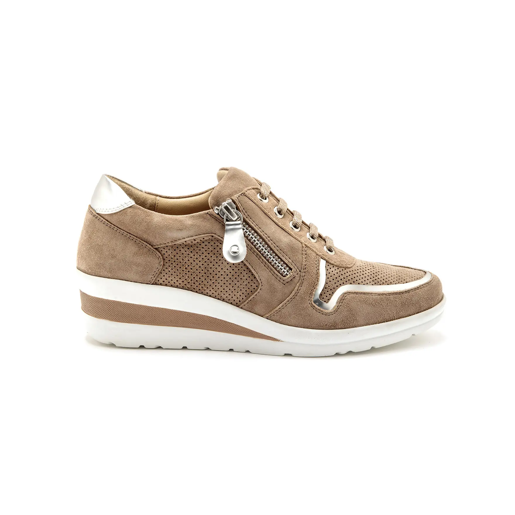 Pédiconfort Women's Marron Leather Aerosemelle Trainers