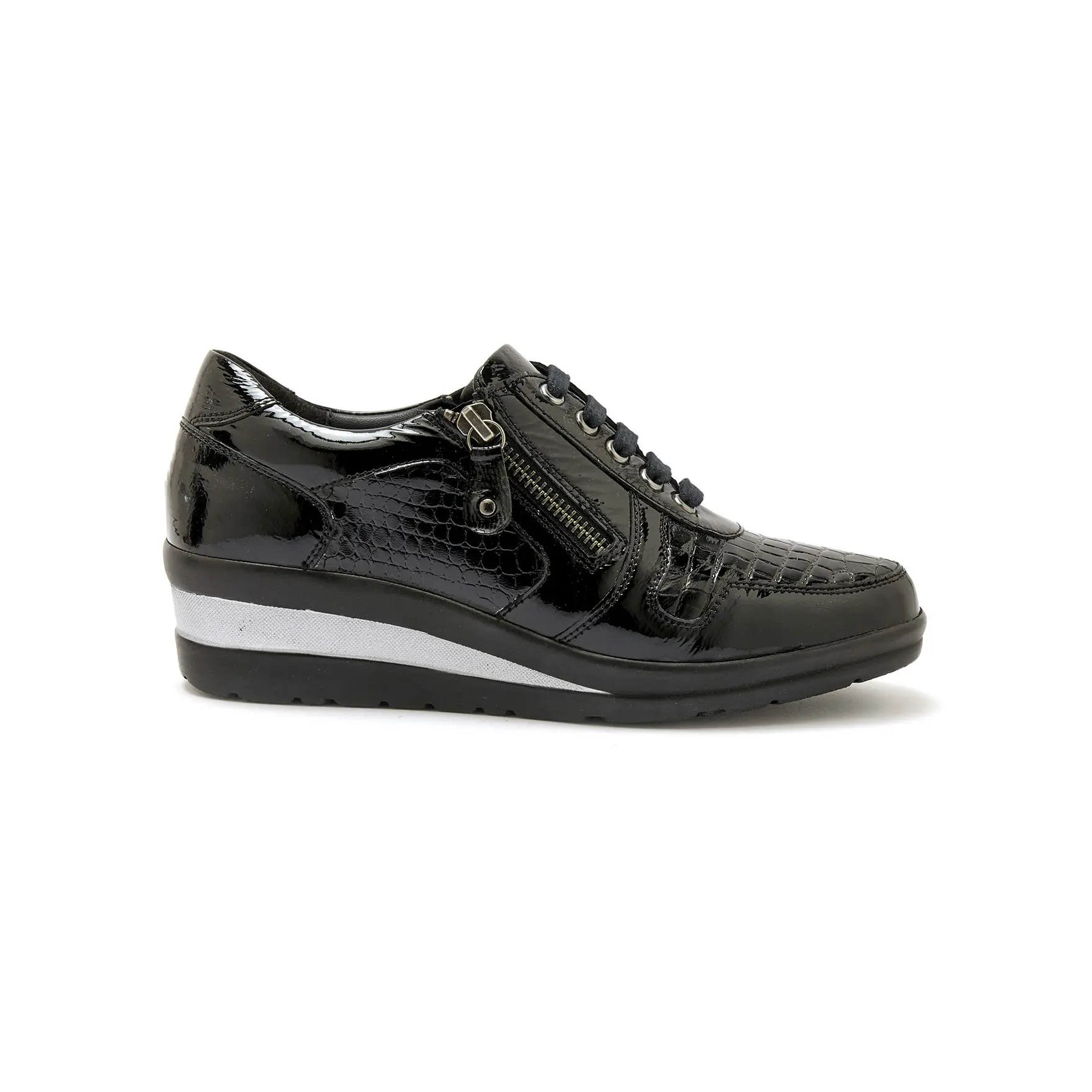 Damen Sneaker mit Reißverschluss und Schnürsenkeln Pédiconfort