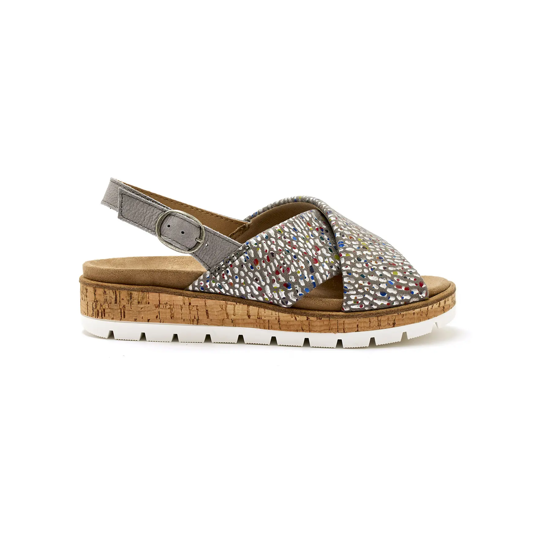Image of Dehnbare, gefütterte Leder-Sandalen für Damen Pédiconfort