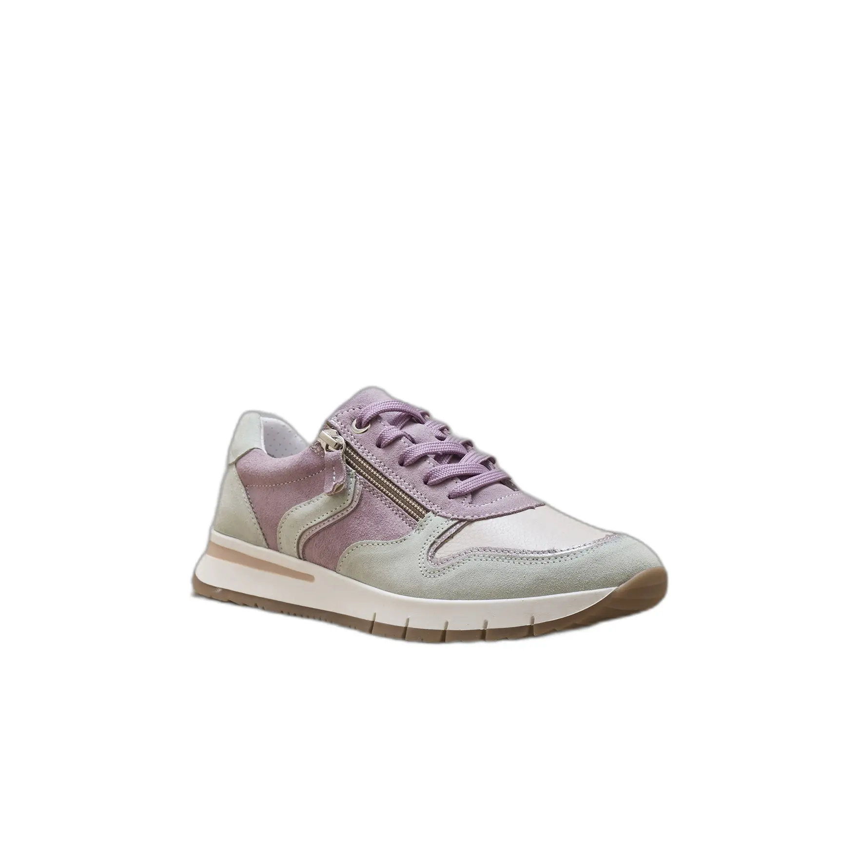 Pédiconfort Women's Rose Two-Tone Zipped And Laced Trainers