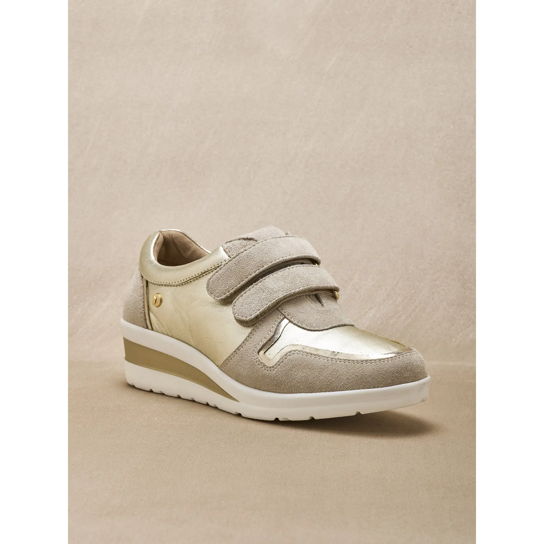 Damen Leder Sneakers mit Klettverschluss Pédiconfort