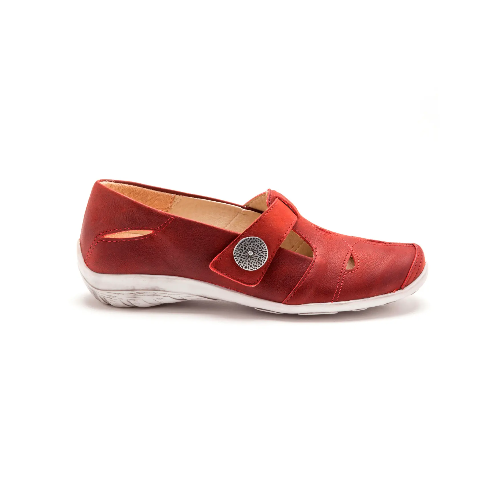 Fantasie-Ballerinas mit Klettverschluss für Damen Pédiconfort