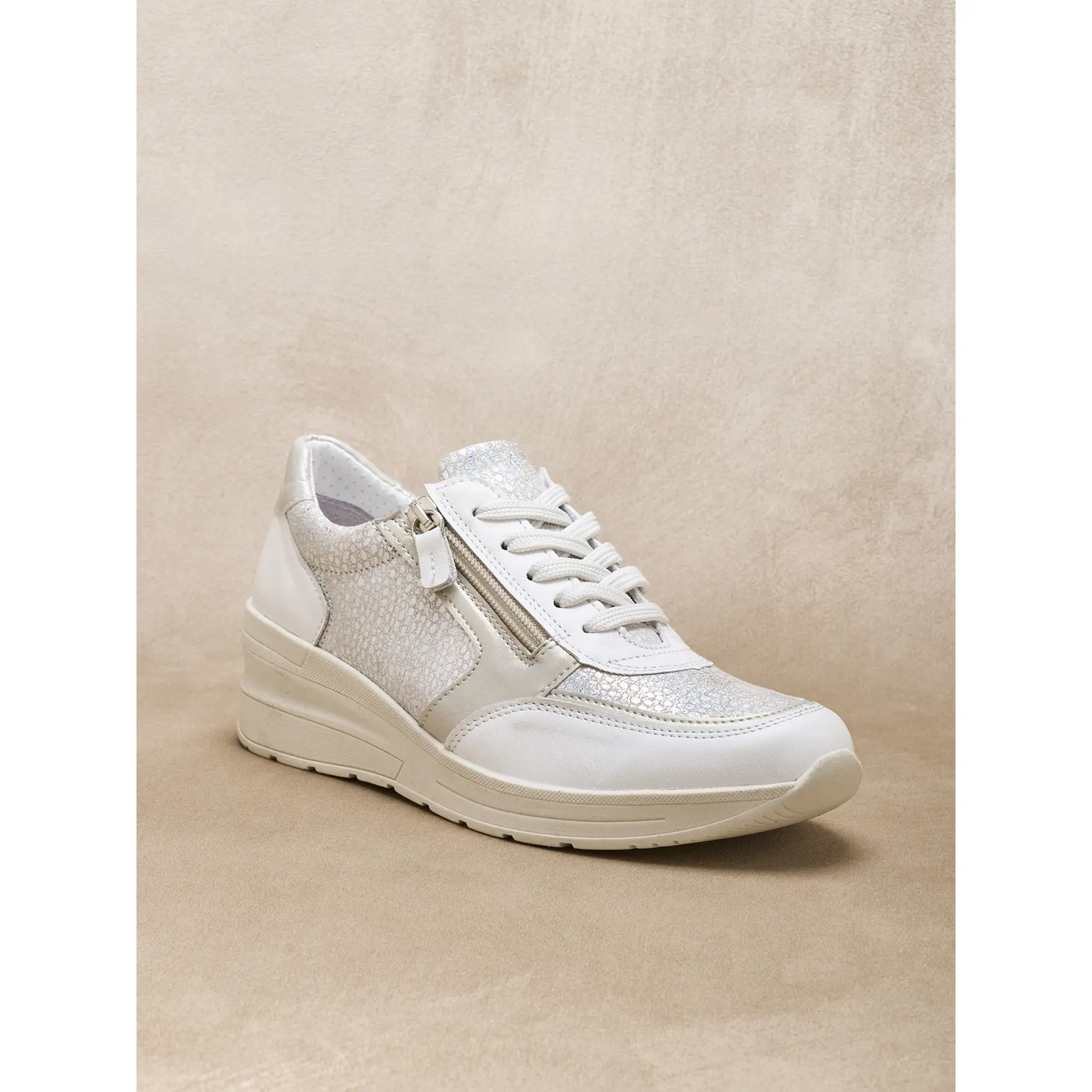 Damen Sneakers mit Reißverschluss und Schnürsenkeln Pédiconfort