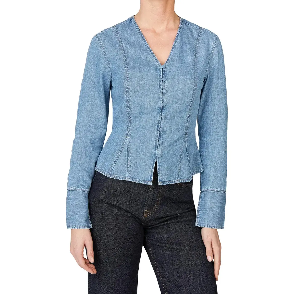 Camicia donna in denim a maniche lunghe  Phoebe
