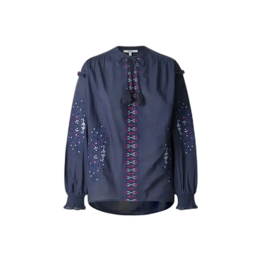 Pepe Jeans Women's Bleu Long Sleeve Blouse Beliza
