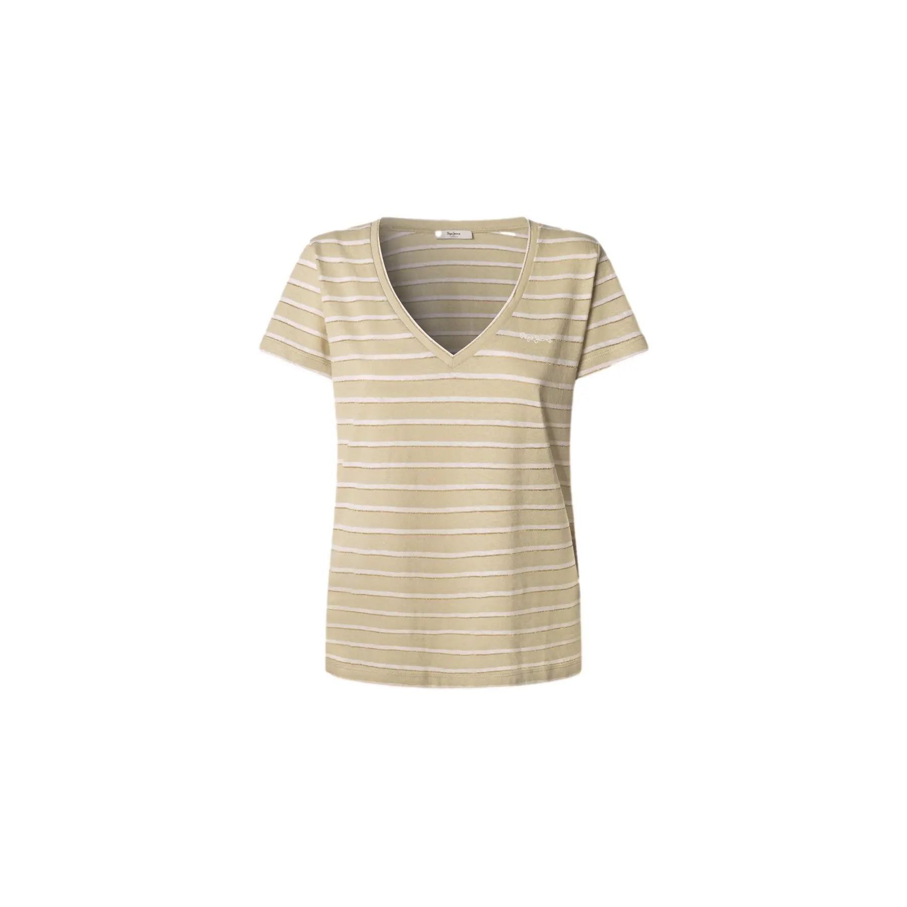Pepe Jeans Women's Vert Striped V-Neck T-Shirt Megan