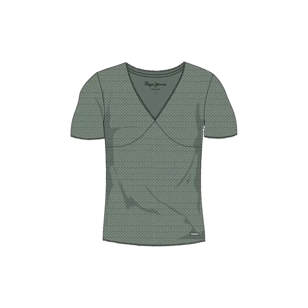 T-shirt da donna con scollo a V  Pointelle