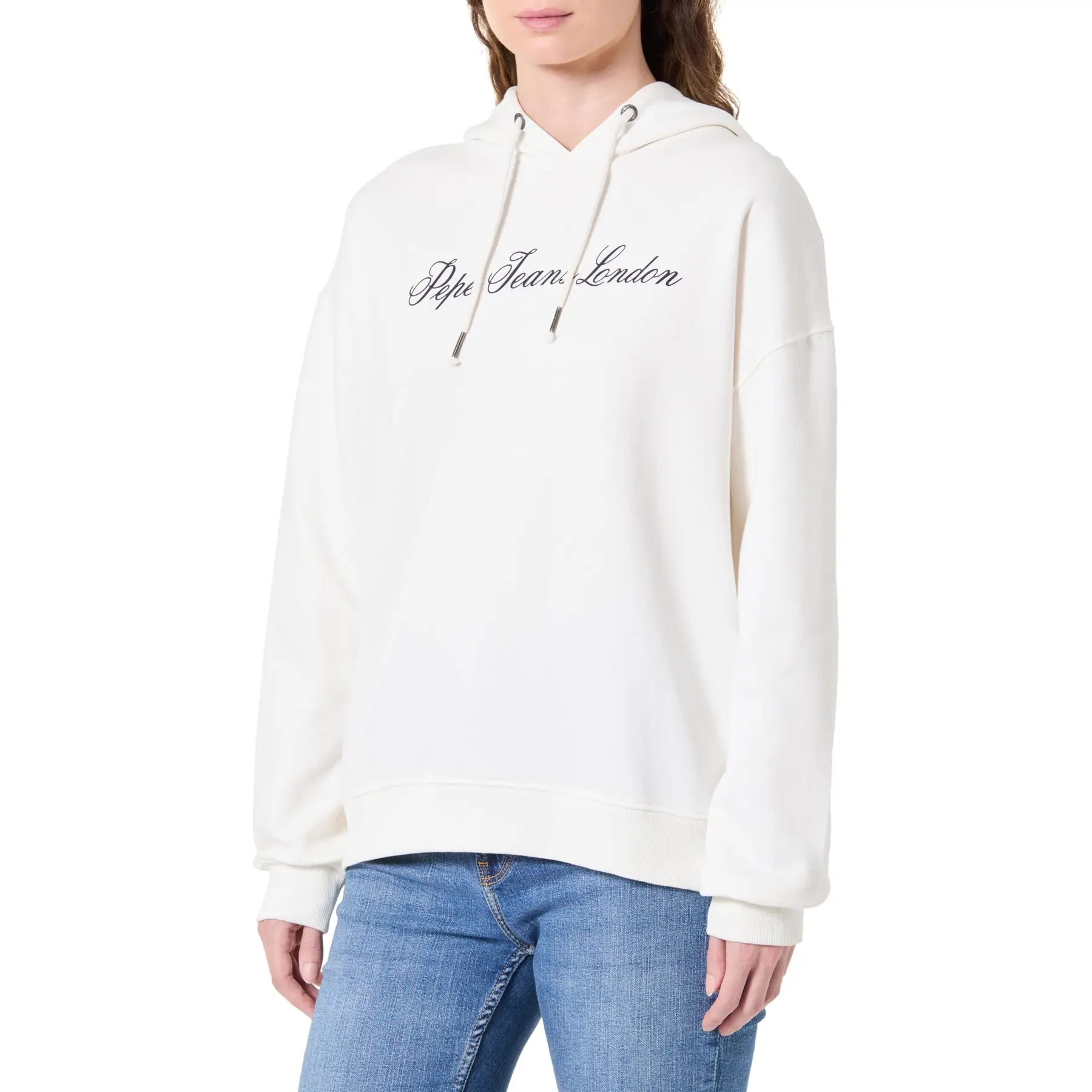 Pepe Jeans Women's Bleu Hooded Sweatshirt Basic