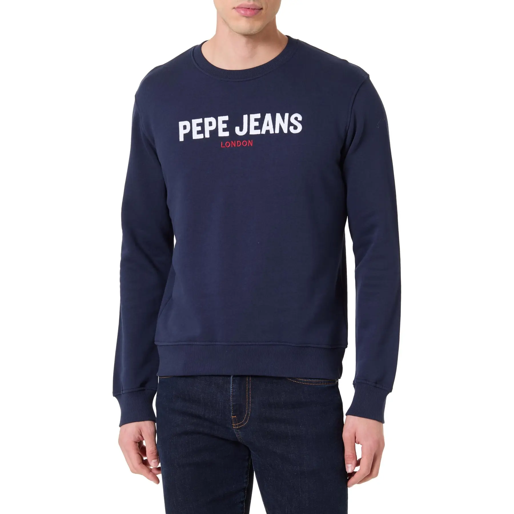 Pepe Jeans Men's Bleu Sweatshirt Logo Crew