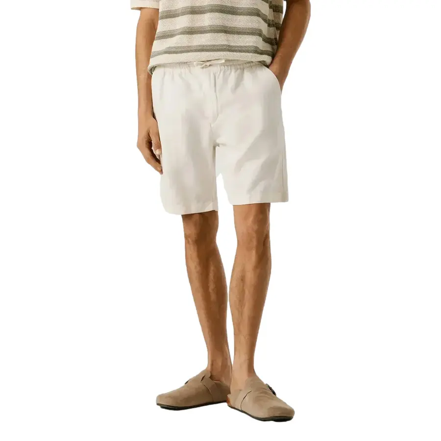 Pepe Jeans Men's Blanc Linen Shorts Smart Relaxed
