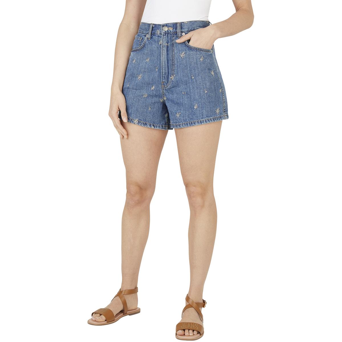 8447166221474 - Jeansshorts Damen A-line UHW Blossom