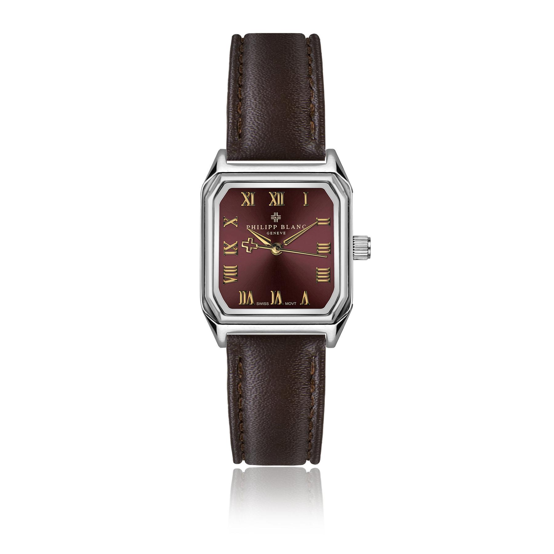 7756613181843 - Damenarmbanduhr mit gepolstertem und genähtem Gehäuse Martigny