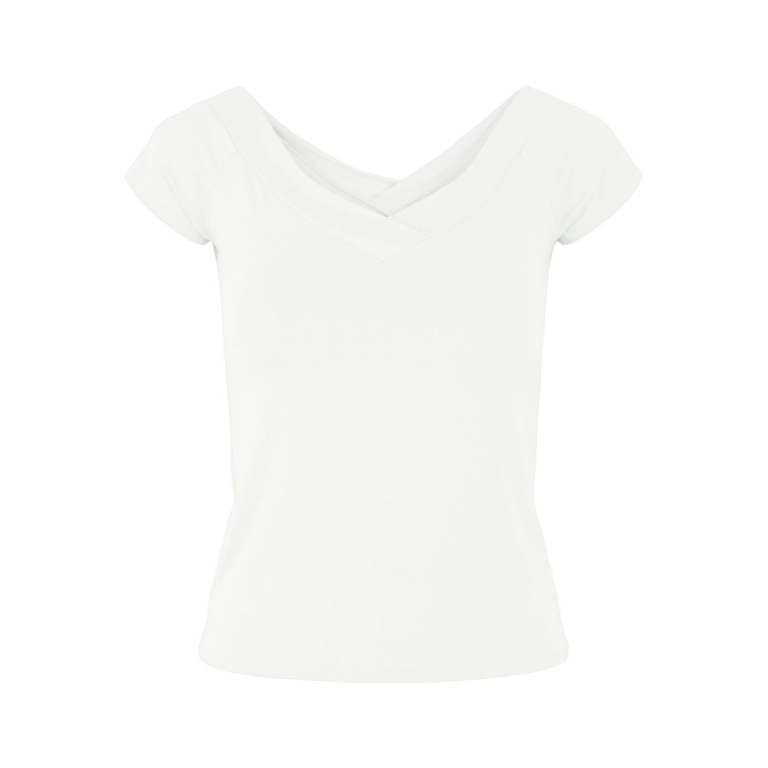 5715219702809 - T-Shirt mit V-Ausschnitt und freien Schultern Damen Maliva