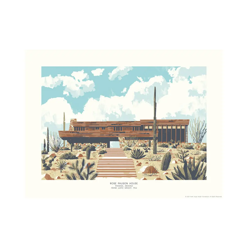 3770015934535 - Poster Limited Edition Digigraphie Rose Pauson House