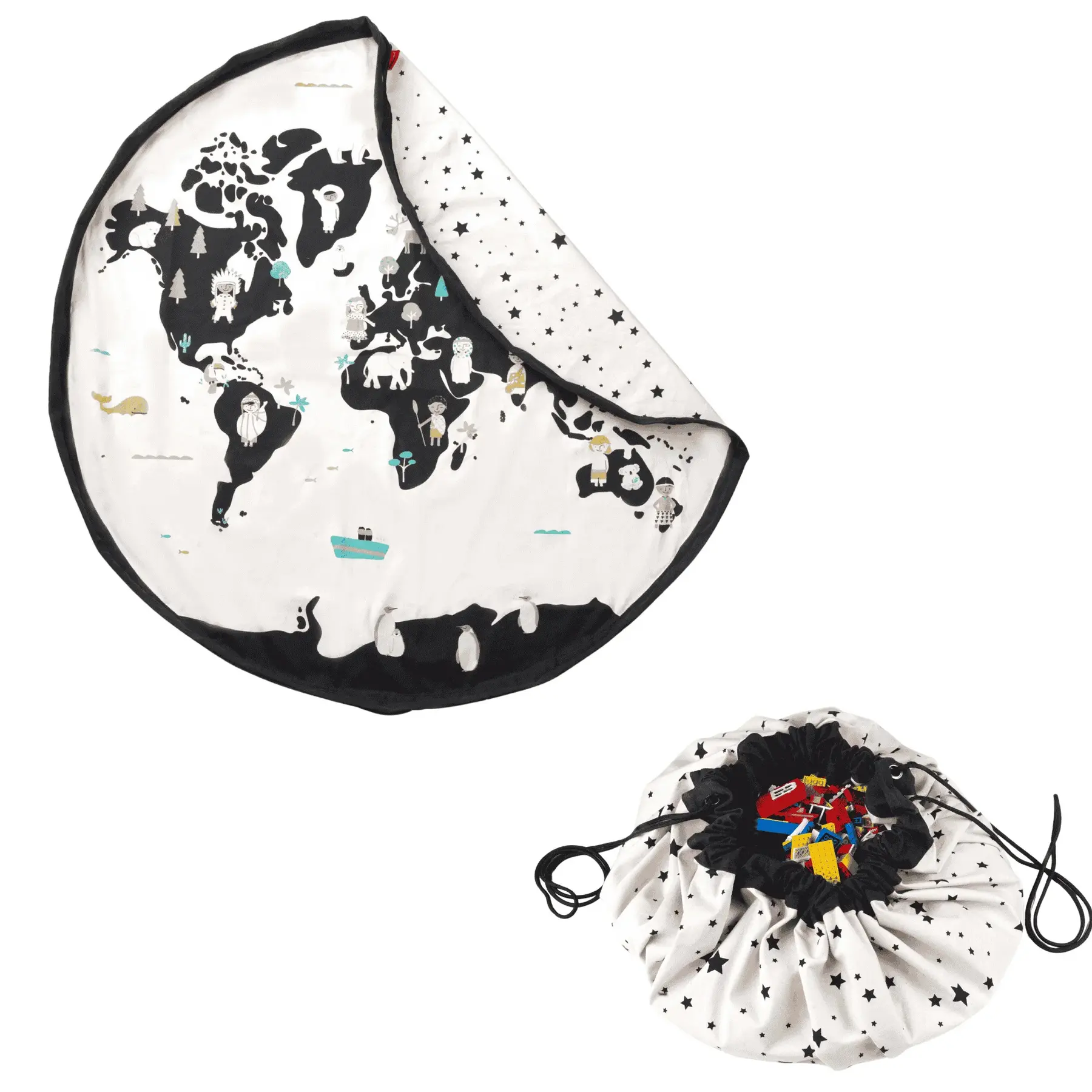 Spielteppich und Aufbewahrungstasche Play&Go Worldmap/Stars