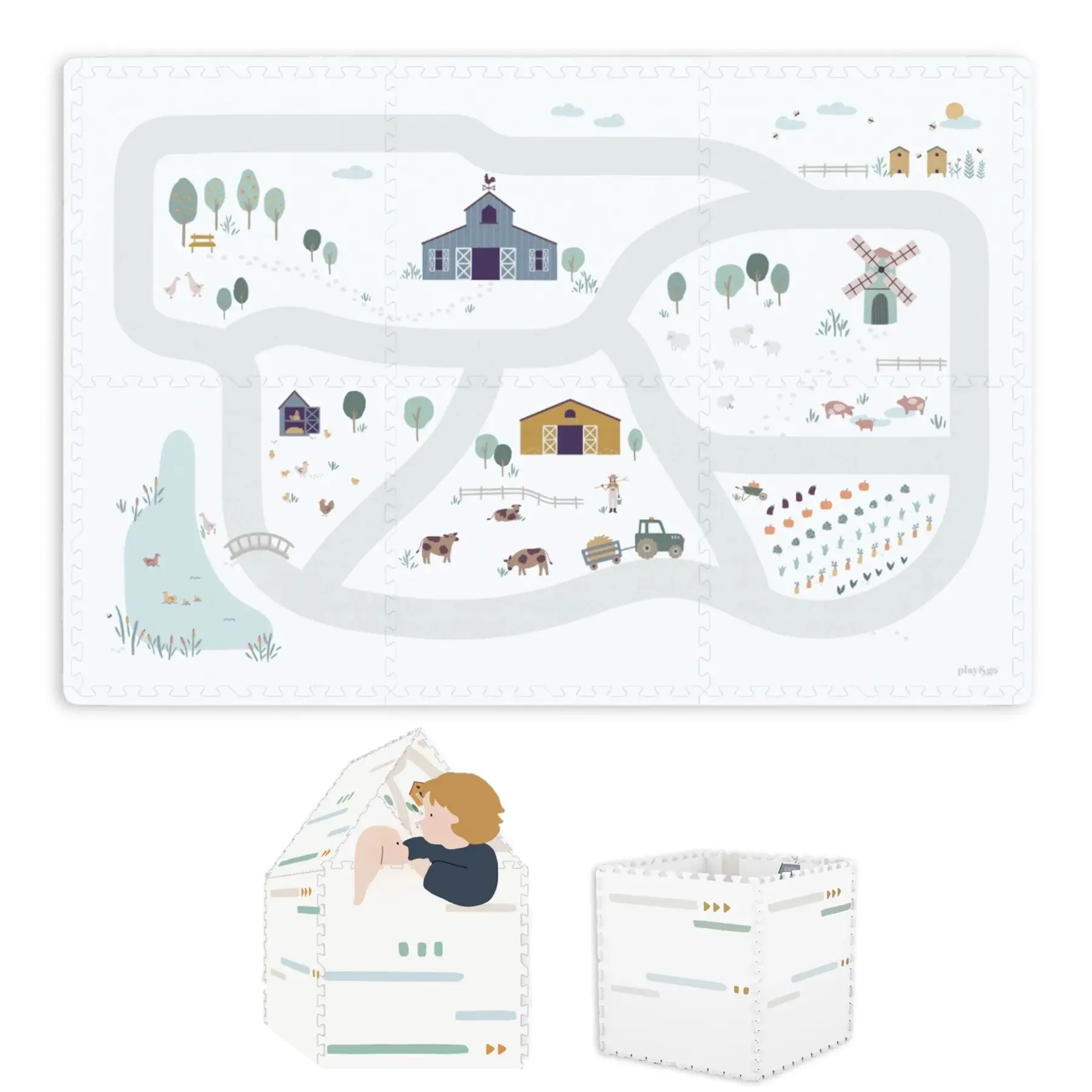 Tapis de jeu puzzel en huisje Play&Go Farm