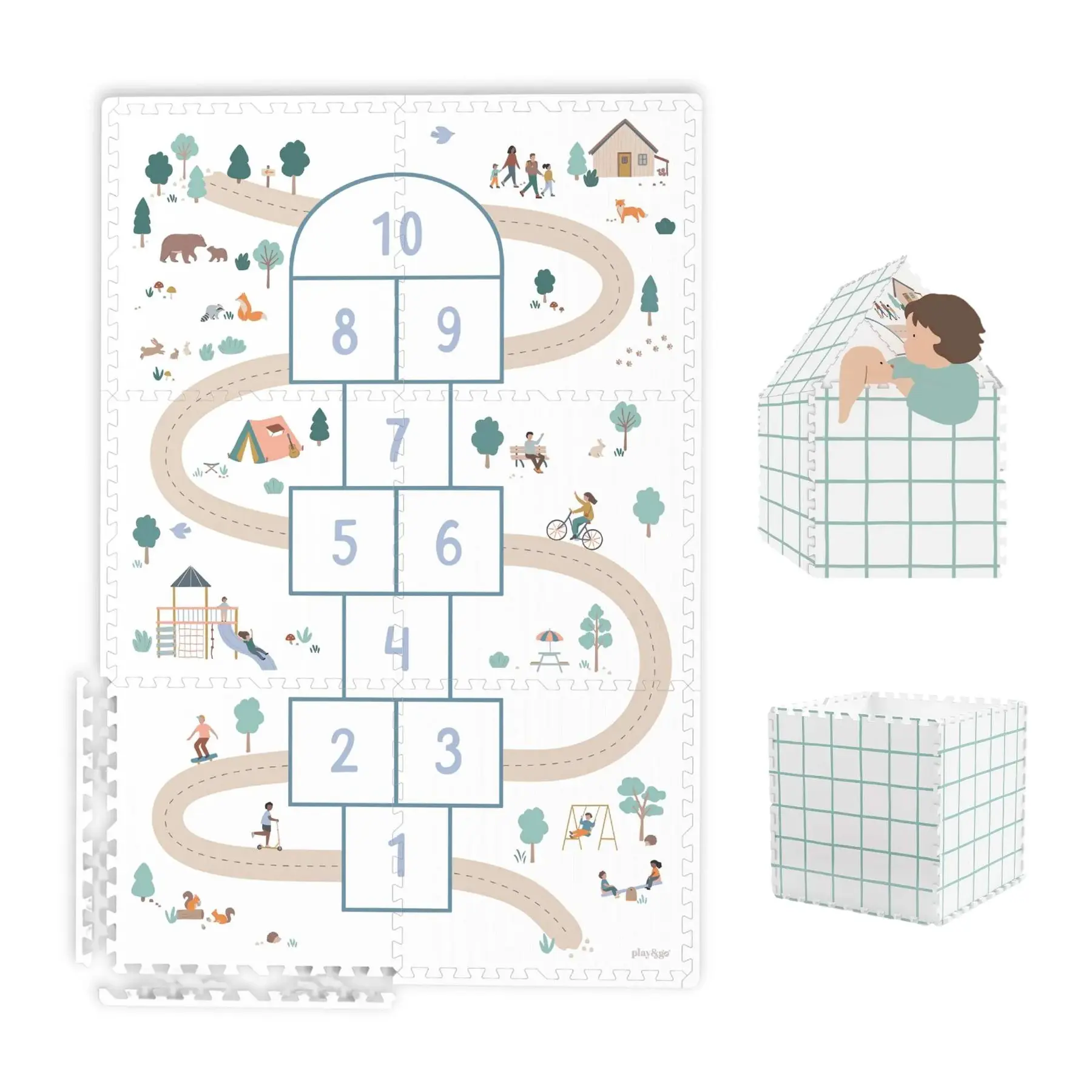 Tapis de jeu puzzel en huisje Play&Go Hopscotch