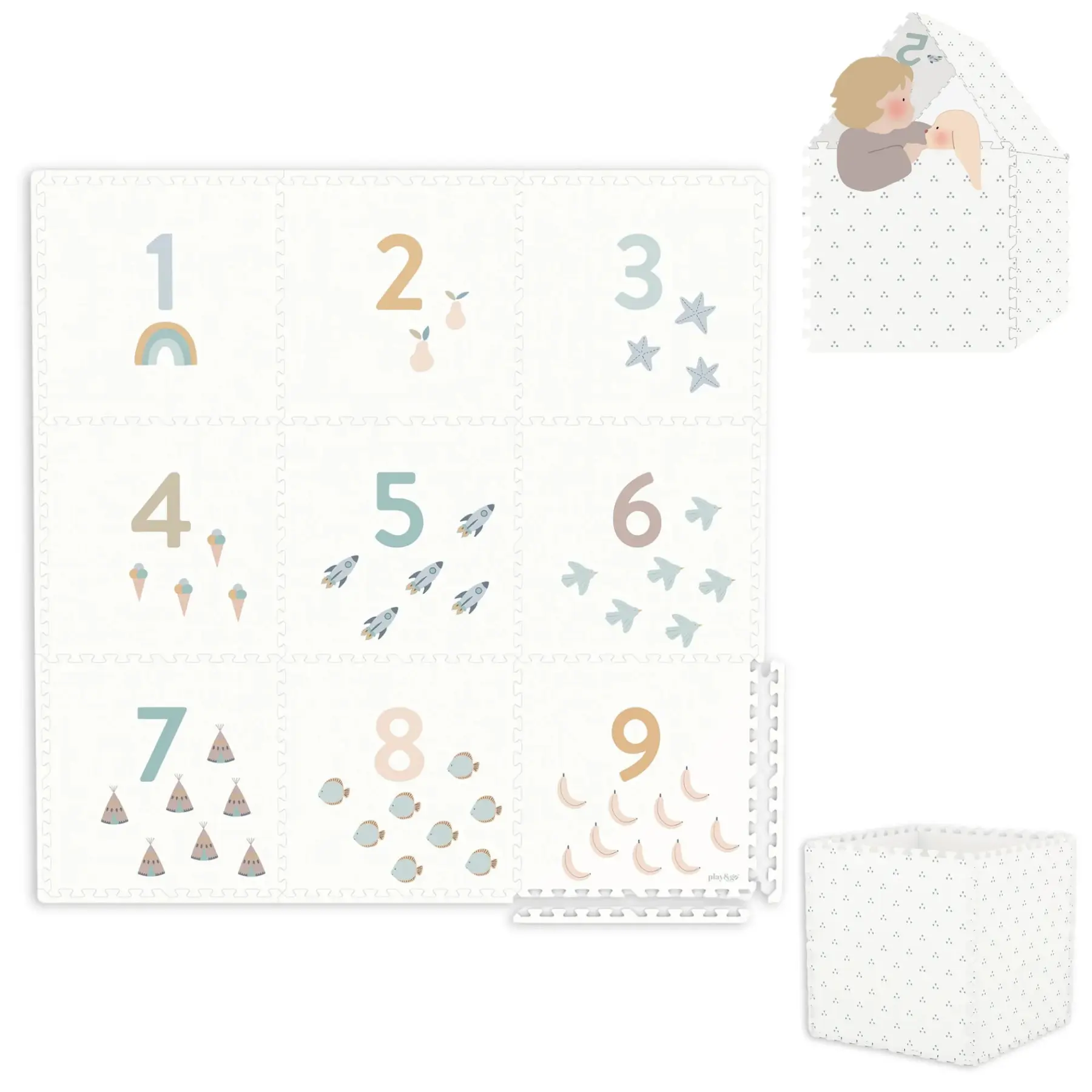 Tapis de jeu puzzel en huisje Play&Go Numbers
