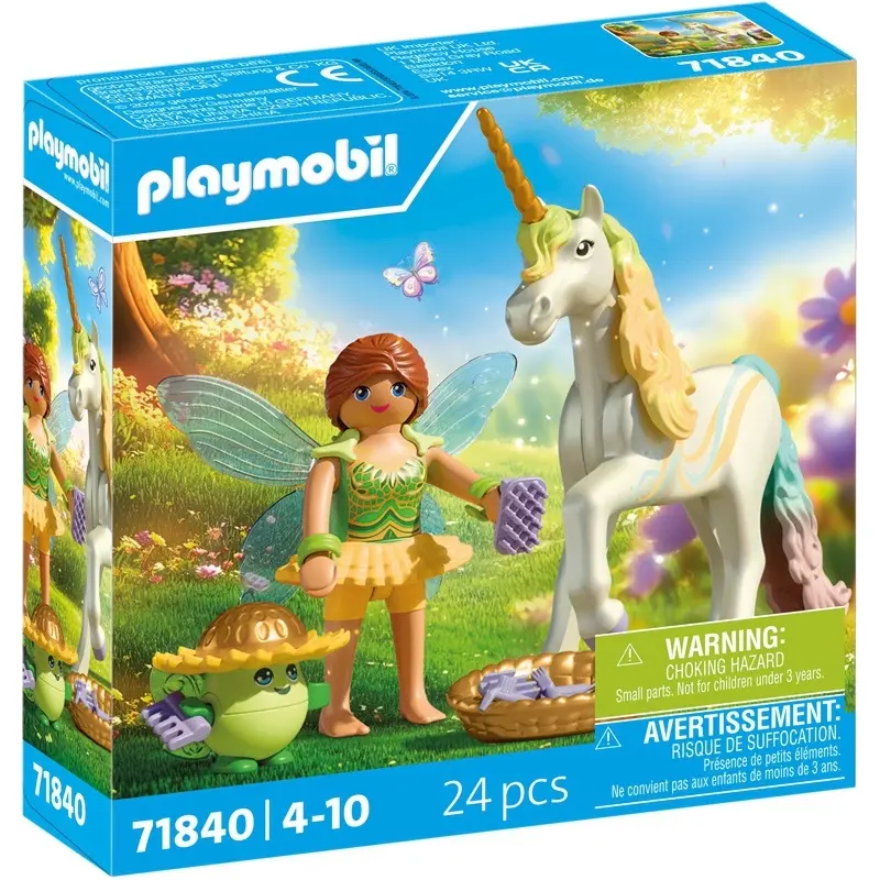 Bauklötze Einhorn Blume Regenbogen +Fee Playmobil
