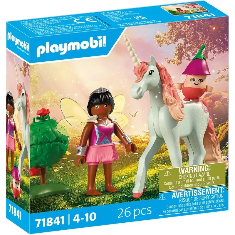 Einhorn Bausteine Himmelrosa mit Fee Playmobil