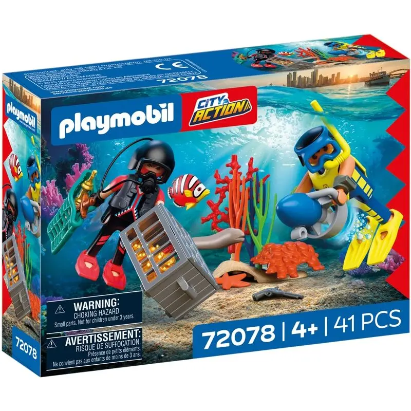 Simulation Spiel Polizei Taucher und Schatz Playmobil