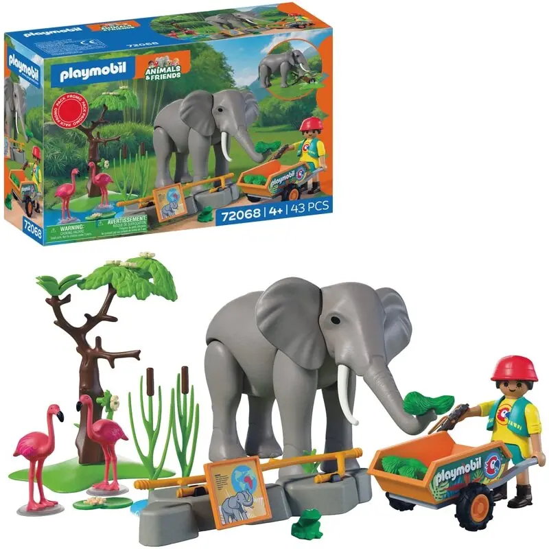 Spielsimulation Elefanten und Tierpfleger Playmobil