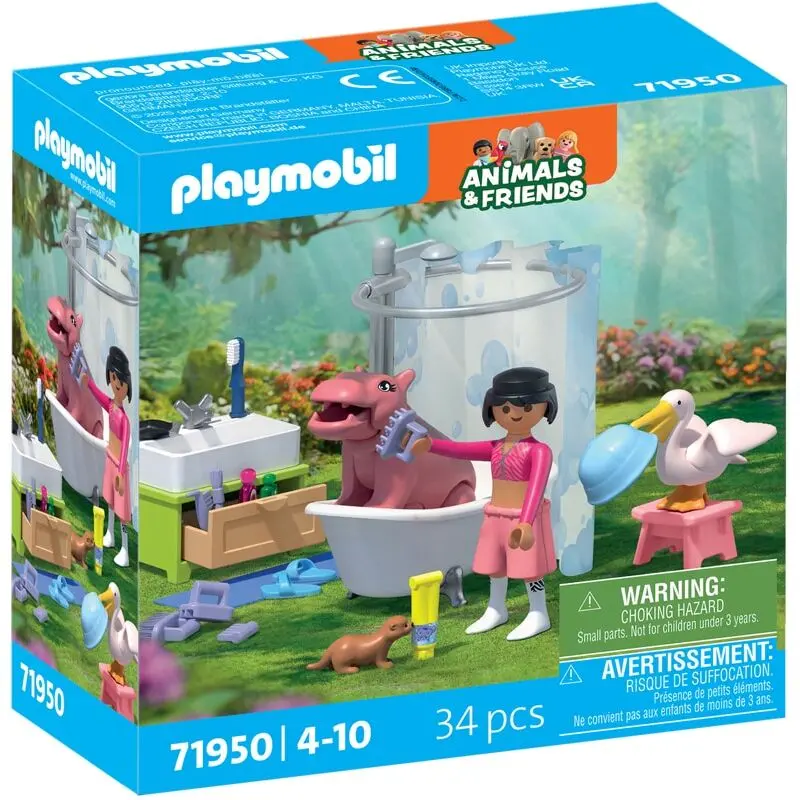 Simulationspiel Tier-Badezeit Playmobil