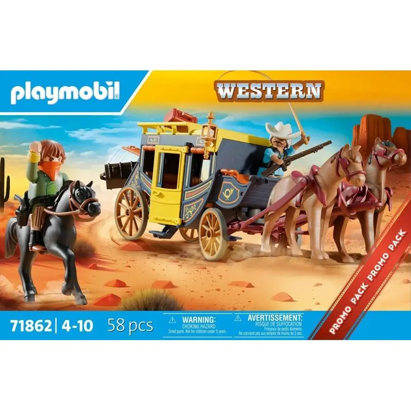 Spielsimulation Überfall auf die Postkutsche des Wilden Westens Playmobil