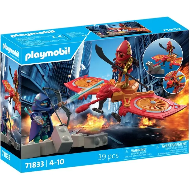 Heldensimulation Spiel: Held und sein Drohne vs Ninja Playmobil