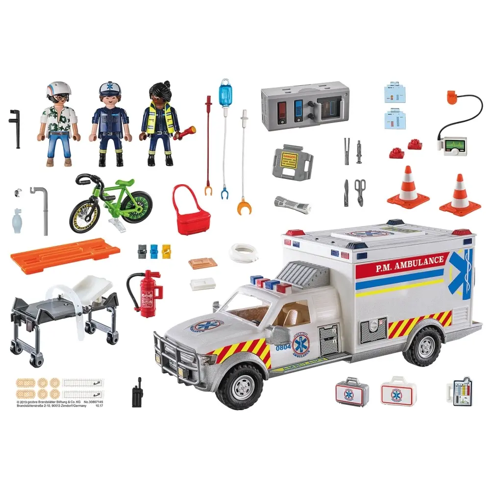 Rettungsfahrzeug Krankenwagen Playmobil US