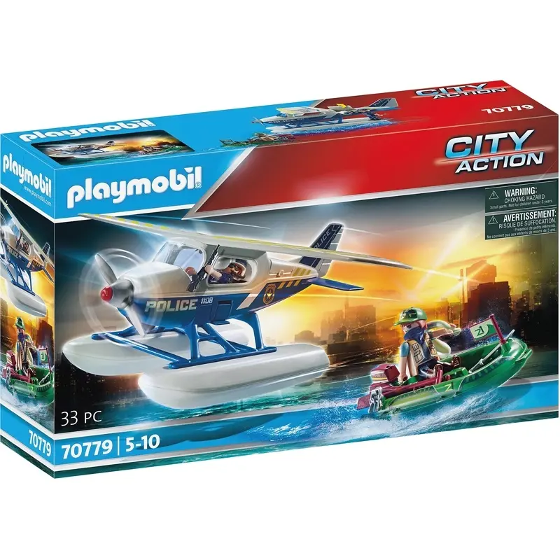 Konstruktionsspiele Wasserflugzeug Polizei Bandit Playmobil