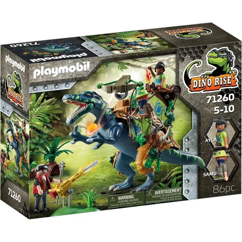 Bauspiele Spinosaurus und Kämpfer Playmobil
