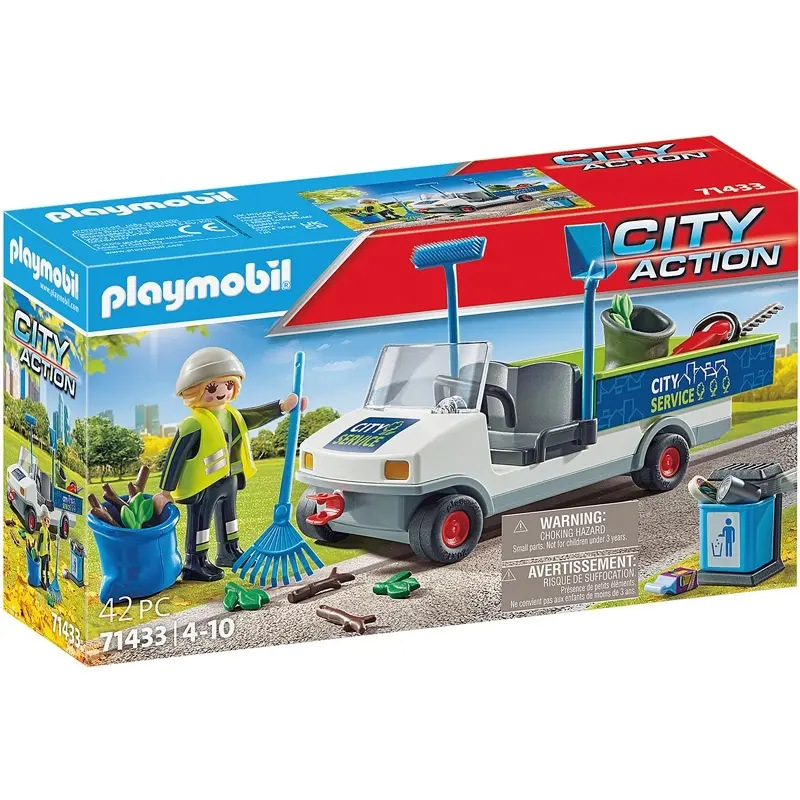 4008789714336 - Reinigungspersonal-Simulationsspiel mit elektrischem Fahrzeug Playmobil