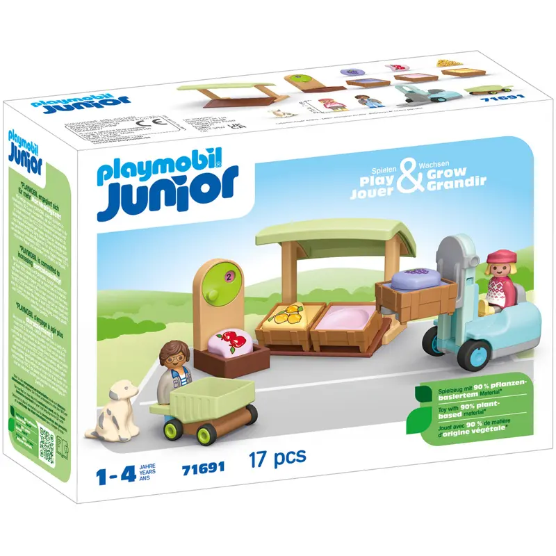 4008789716910 - Playset Playmobil Junior 71691 - Organic fruit and vegetable stall 17 Stücke
