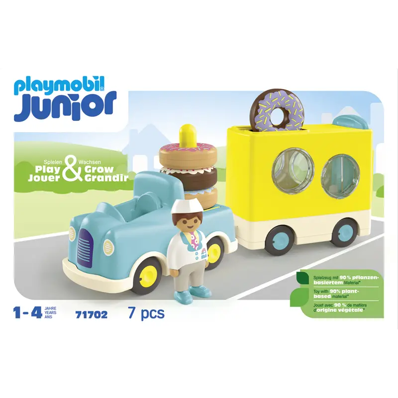 4008789717023 - 71702 Junior Verrückter Donut Truck mit Stapel- und Sortierfunktion Konstruktionsspielzeug