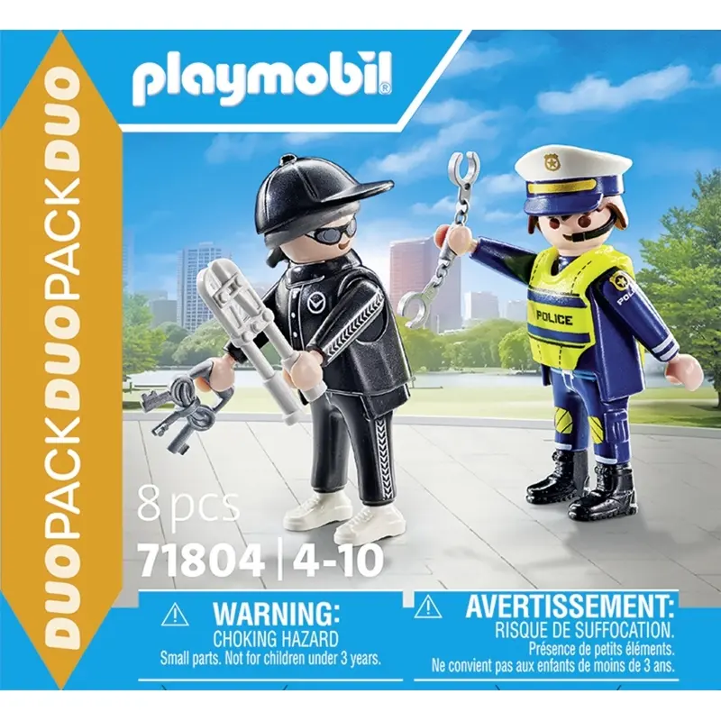 4008789718044 - Bau-Spielset Polizei und Bandit + Zubehör Playmobil
