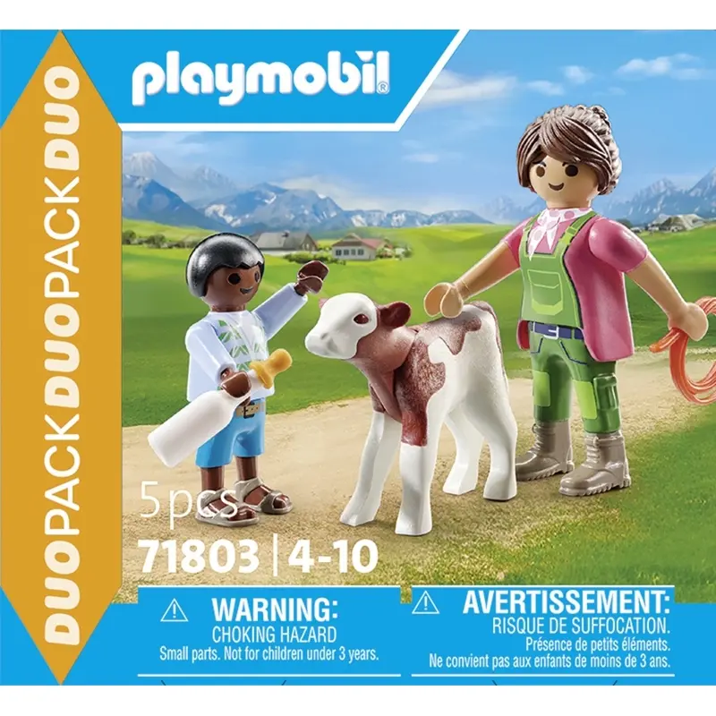 4008789718037 - Bauklötze Set Bauer und Kalb Playmobil