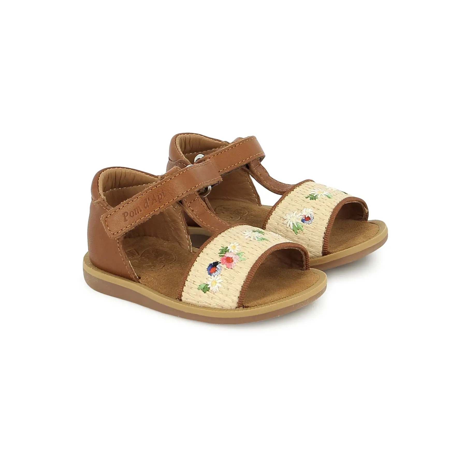 Sandalen für Babys Pom d'Api Poppy Air Natur