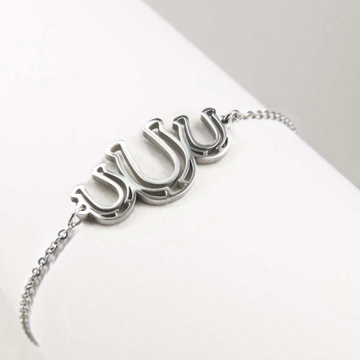 7436957823844 - Armband 3 Hufeisen Frau Ponytail & Co