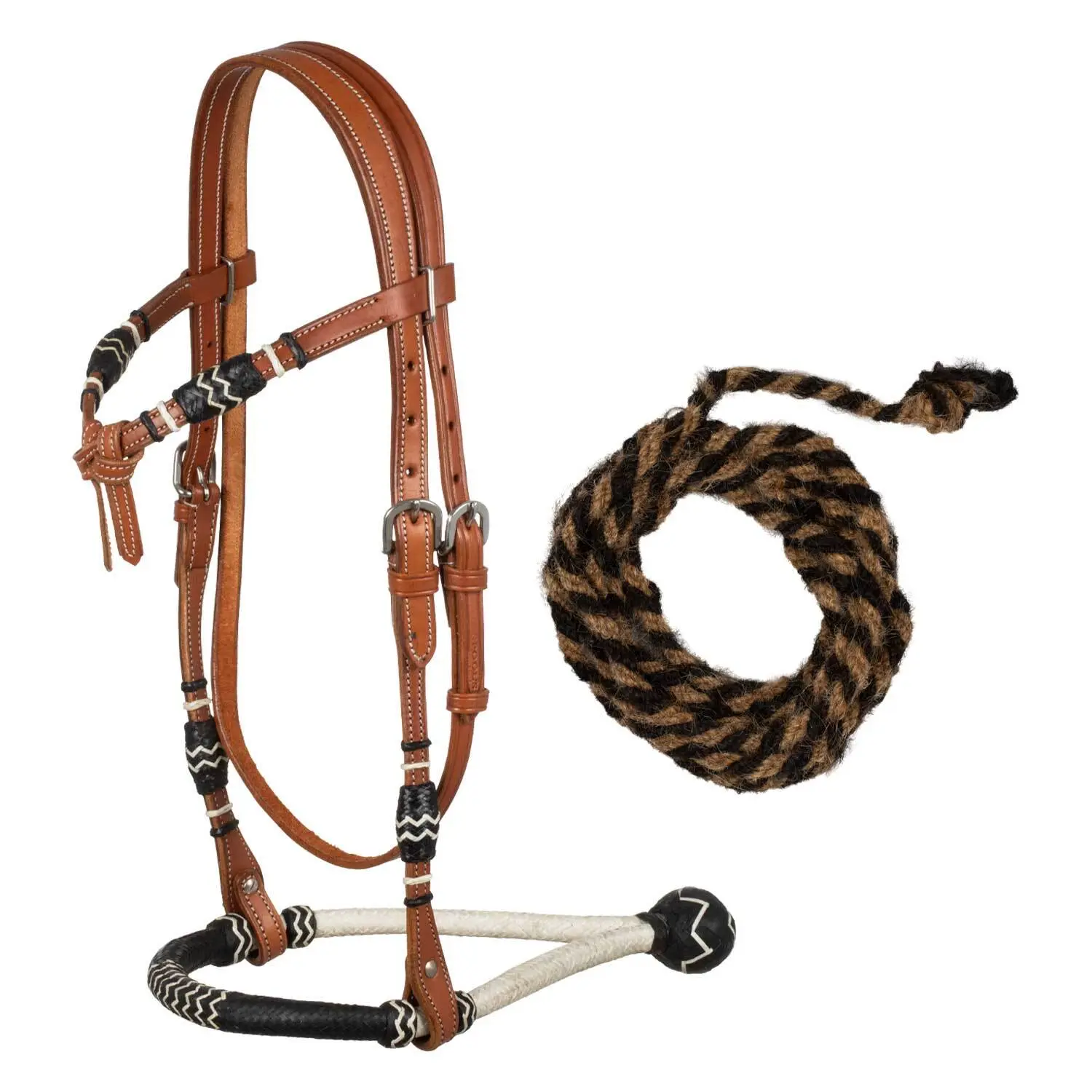 Pool's Marron Horse Riding Bridle With Mane Reins