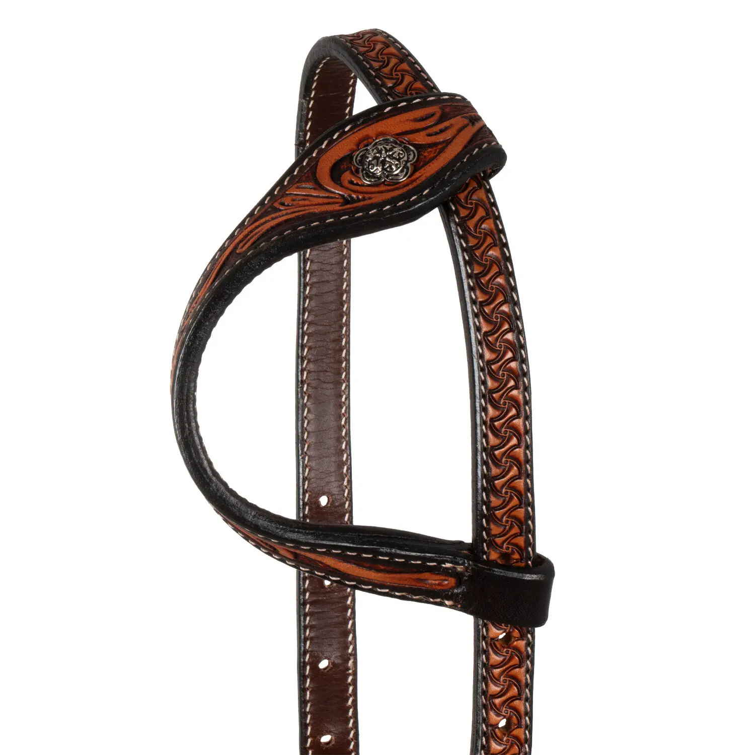 Ensemble Tête Et Collier Une Oreille En Cuir Marron - Style Western - Aledosaddlery