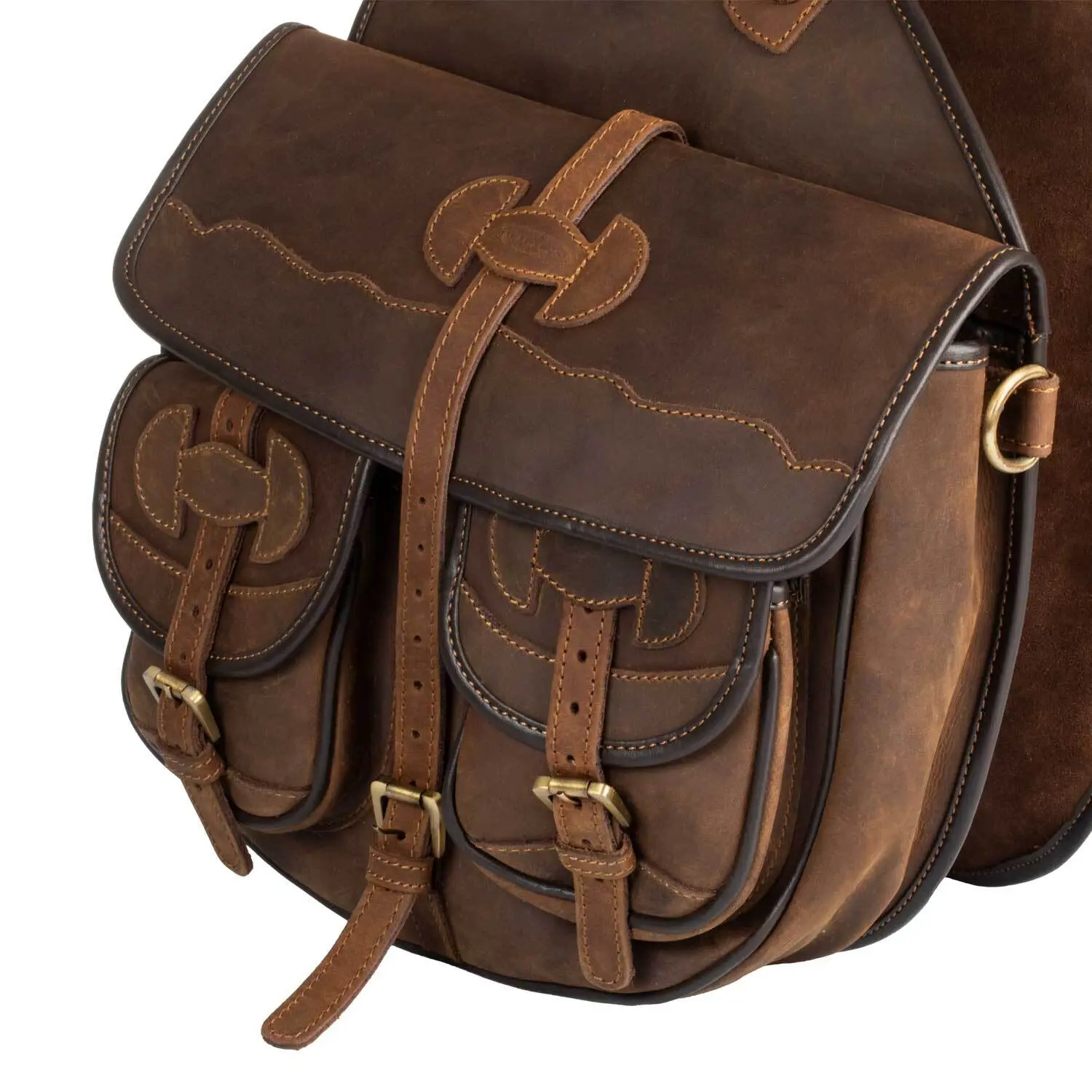 Sac à selle pour cheval western en cuir décoré Pool's