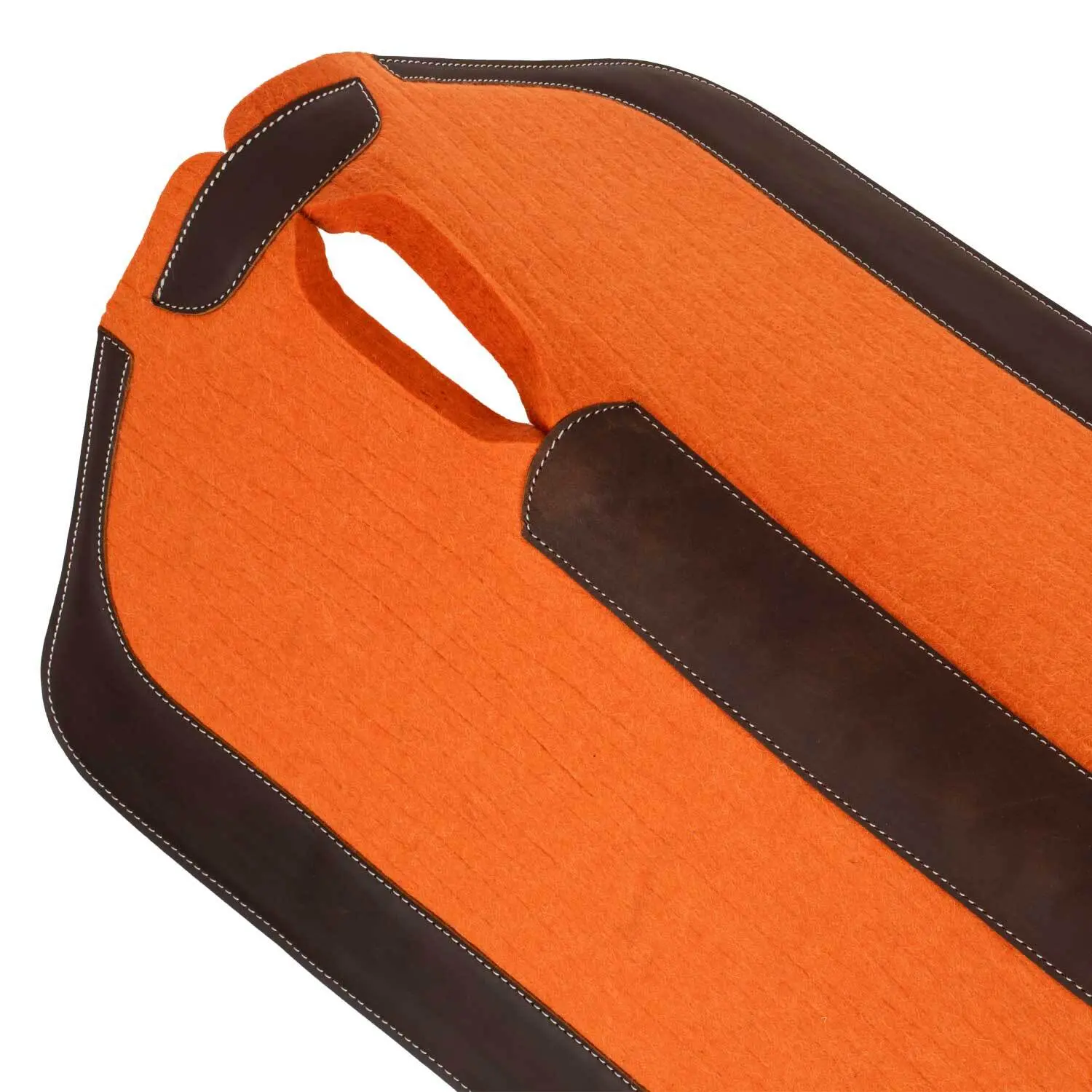 Tapis De Selle Western Showman – Bleu Marine, Laine Orange/blanche, Feutre à Mémoire 34x36