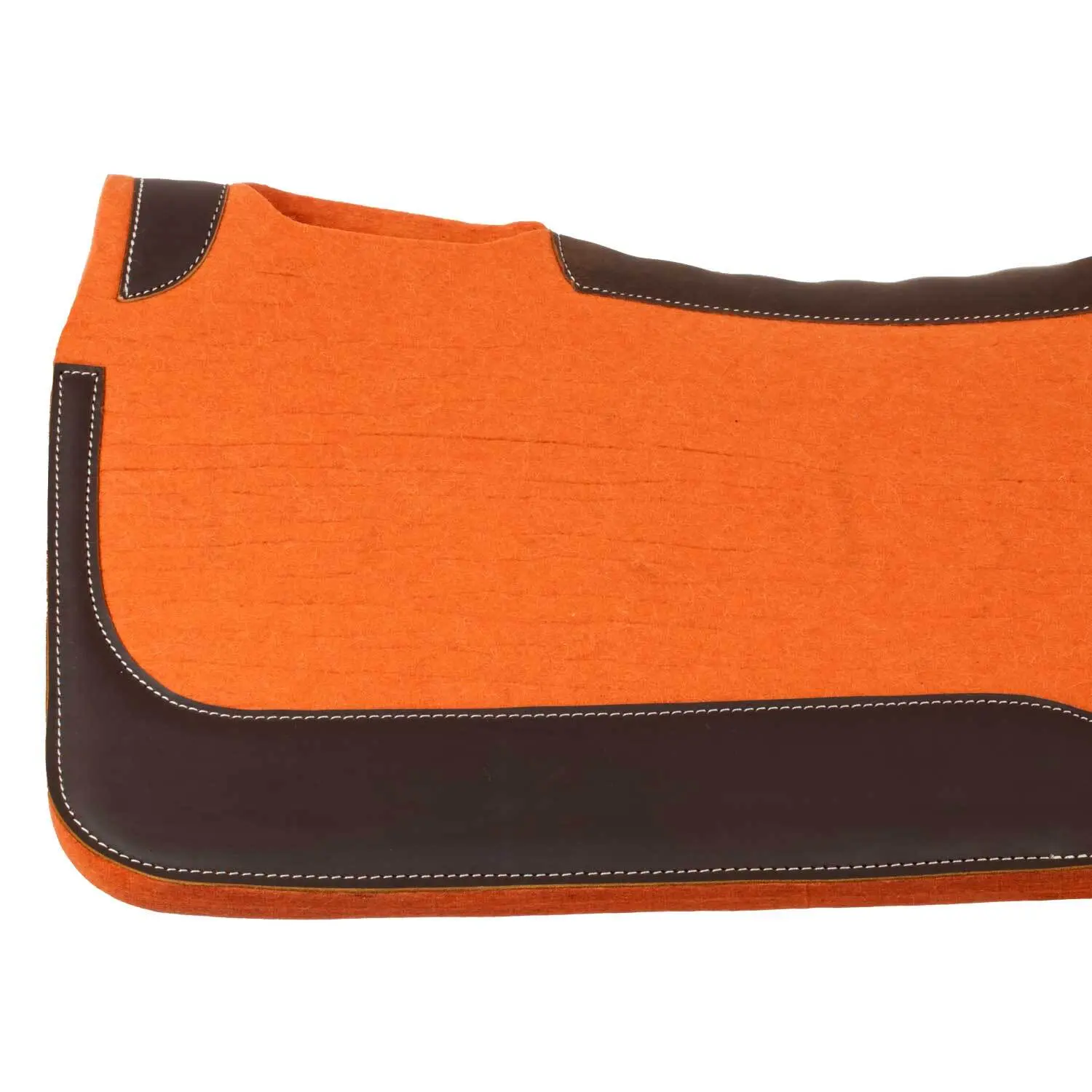 Tapis De Selle Western Showman – Bleu Marine, Laine Orange/blanche, Feutre à Mémoire 34x36